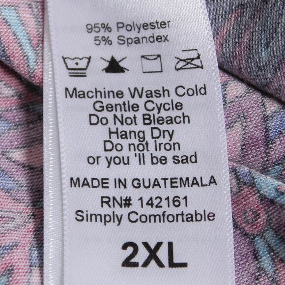 LuLaRoe Irma Tunic Top Pink Purple Blue Medallion Mandala Print - P2P 22" - Picture 4 of 6